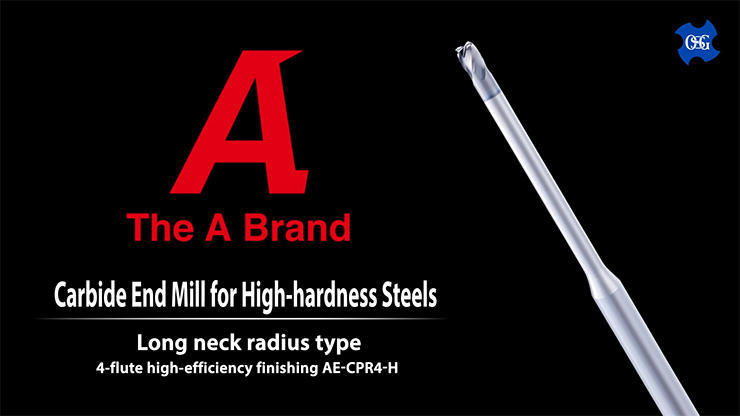AE-CPR4-H: 4-flute long neck radius type high efficiency finishing carbide end mills for high-hardness steels
