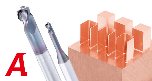 DLC Coated Carbide End Mill for Copper Electrodes: Long Neck Radius Type for High-efficiency Finishing1