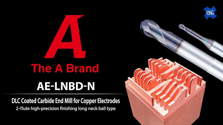 AE-LNBD-N: DLC Carbide End Mill for Copper Electrodes