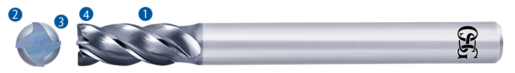 Anti-Vibration Short Carbide End Mill Features