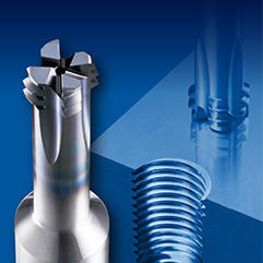 Thread mill with end-cutting edge for high hardness steels