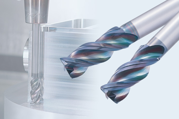AE-VTFE-N: DLC Coated Carbide End Mill for Non-Ferrous Materials (High Performance Type for Deep Side Milling)